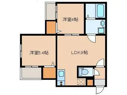 博多小町II(2LDK/1階)の間取り写真