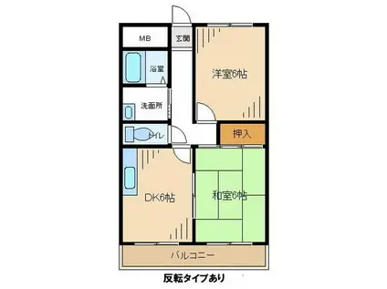 春日ビル(2DK/3階)の間取り写真