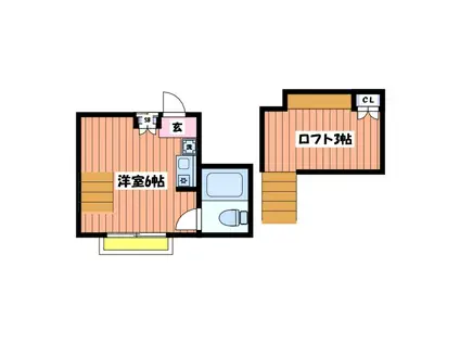 第二アドバンス(ワンルーム/2階)の間取り写真