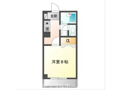 グランデージSUZURAN(1K/2階)の間取り写真