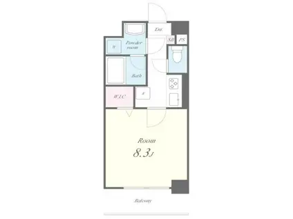 ウィステリア横浜(1K/5階)の間取り写真