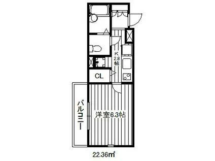 リンクス成増(1K/2階)の間取り写真