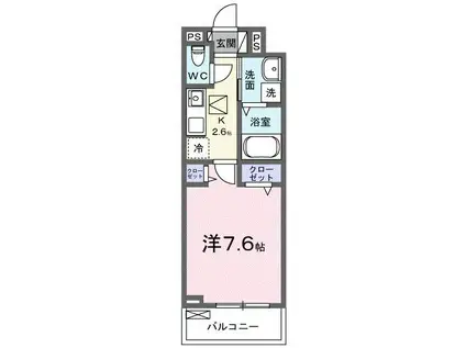 西条町御薗宇アパート(1K/1階)の間取り写真
