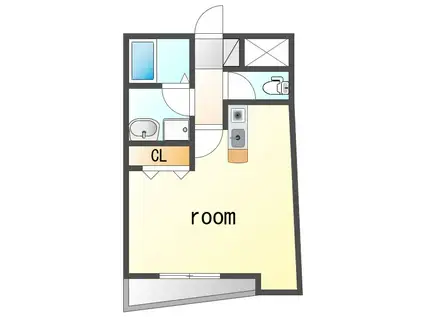 クリスタルハイツII(ワンルーム/3階)の間取り写真