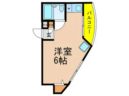 エルクルーセ用賀(ワンルーム/3階)の間取り写真
