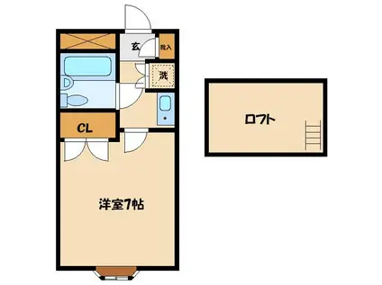 メイプルハウス(1K/3階)の間取り写真