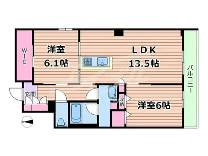 シャーメゾン ウィステリアカーサ(2LDK/3階)の間取り写真