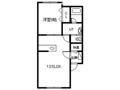 アルトⅥ(1LDK/1階)の間取り写真
