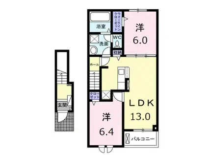 TORAJA-S(2LDK/2階)の間取り写真