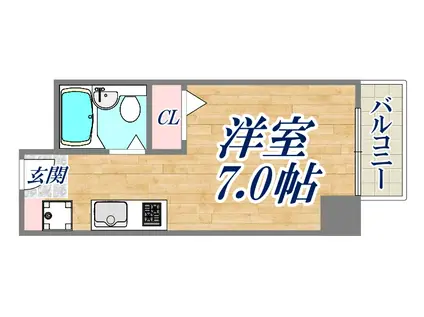 プライムレジデンス西宮(ワンルーム/2階)の間取り写真