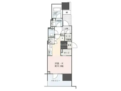 プラウド新宿牛込柳町(ワンルーム/3階)の間取り写真