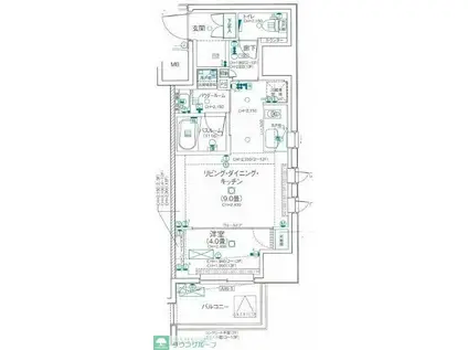 デュオステージ藤沢(ワンルーム/10階)の間取り写真