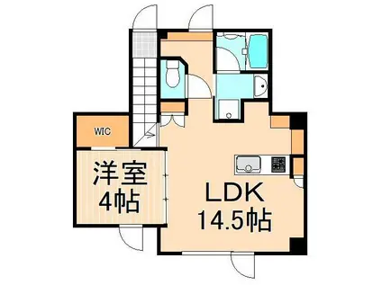 ARUITTE AOI(1LDK/2階)の間取り写真