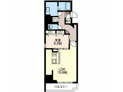 ロイジェント新栄II(1LDK/2階)の間取り写真