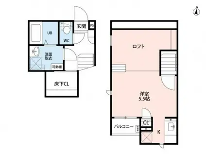 CB鳥栖フラネ(1K/2階)の間取り写真