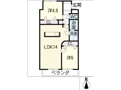 ヴィラ・リビエール(2LDK/3階)の間取り写真