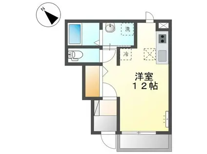 GRACIA八景(1K/1階)の間取り写真