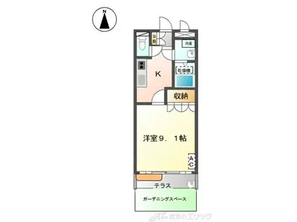 FORESTCOURT(1K/1階)の間取り写真