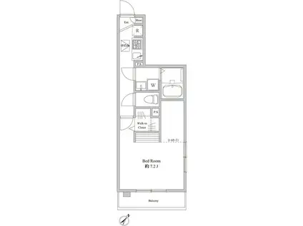 ブランミュール町田(1K/1階)の間取り写真