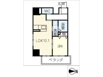 HILLS SAKURAMACHI(1LDK/5階)の間取り写真