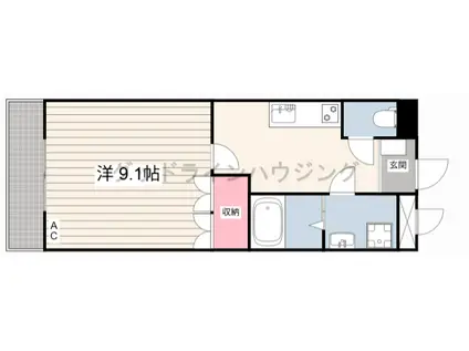 ビアンヒルズ(1K/1階)の間取り写真