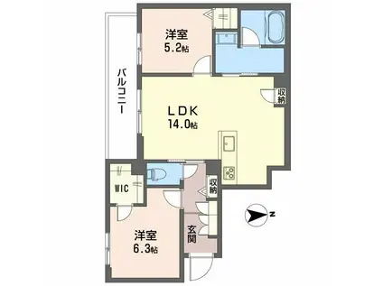 スプレンドーレ新金岡(2LDK/3階)の間取り写真