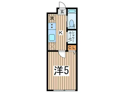 アイビーV(1K/2階)の間取り写真