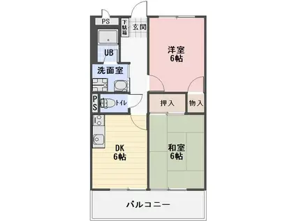 SEASIDEFUJI(2DK/1階)の間取り写真