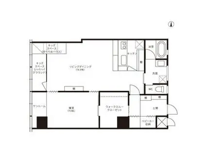 エスタシオン犬山(1LDK/3階)の間取り写真