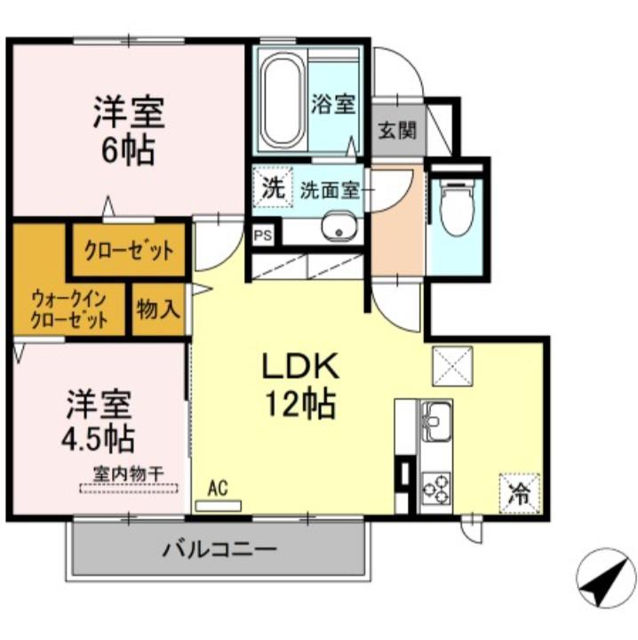 D-LUMIUS双水(2LDK/1階)の間取り写真