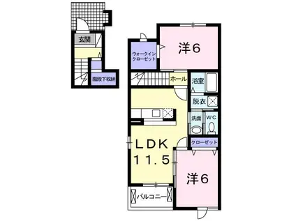 ナックフクジュニュータウンA(2LDK/2階)の間取り写真