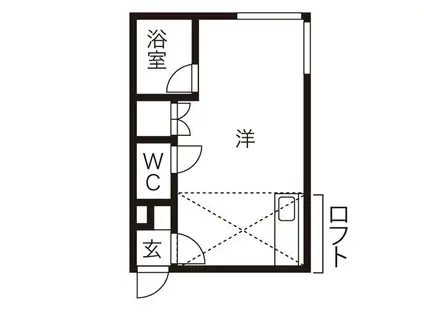メイプルタウン(ワンルーム/3階)の間取り写真