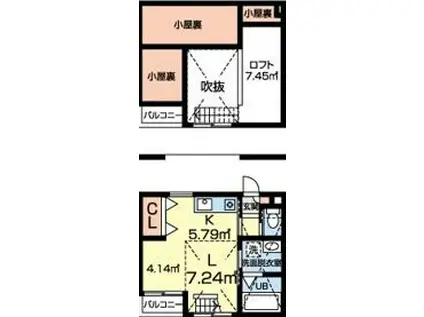 FILER(ワンルーム/2階)の間取り写真