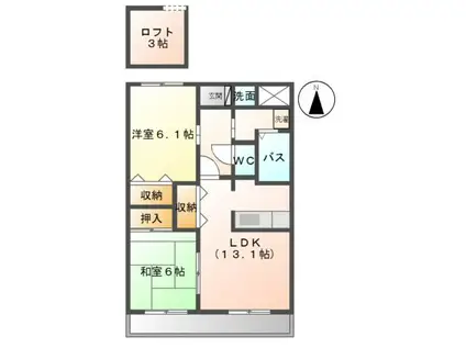 アルマ館III(2LDK/2階)の間取り写真