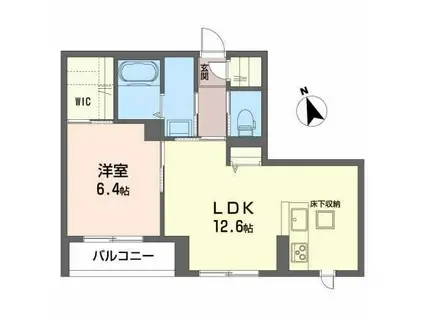 アルカディア泉中央(1LDK/1階)の間取り写真