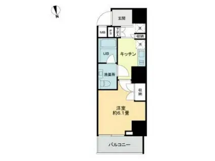 VIOR京関(1K/2階)の間取り写真