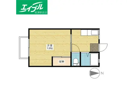 シュガーコーポII(1K/1階)の間取り写真