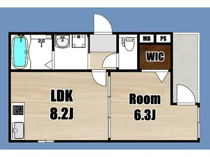 FUJIPALACE瓜生堂III番館(1SLDK/1階)の間取り写真