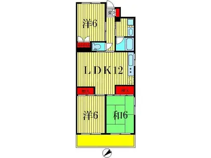 アリビオお花茶屋 I(3LDK/2階)の間取り写真