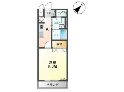 ヴィア・SATO(1K/1階)の間取り写真