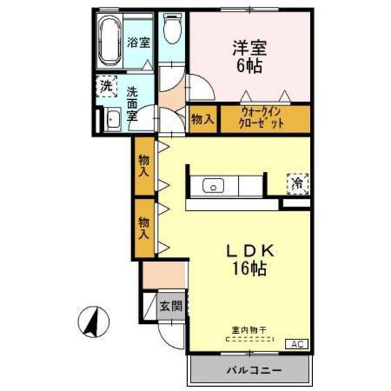 ルミエール ウィス(1LDK/1階)の間取り写真