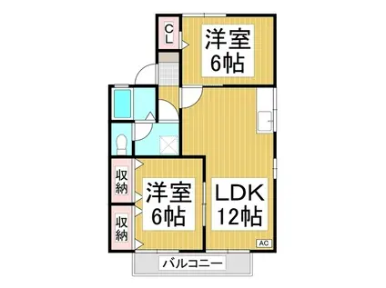 セジュール8タナカB(2LDK/2階)の間取り写真