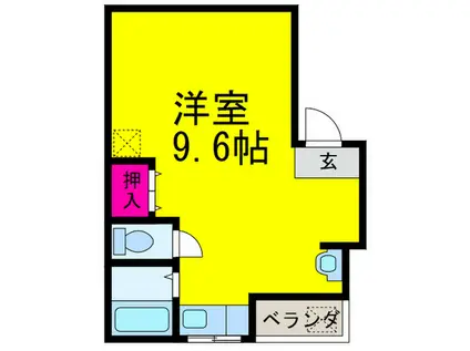 ハイツ永(ワンルーム/2階)の間取り写真