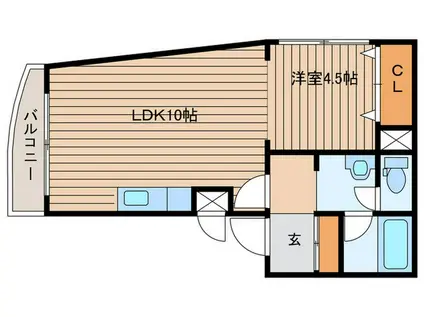 ウエストビレッジ23(1LDK/3階)の間取り写真