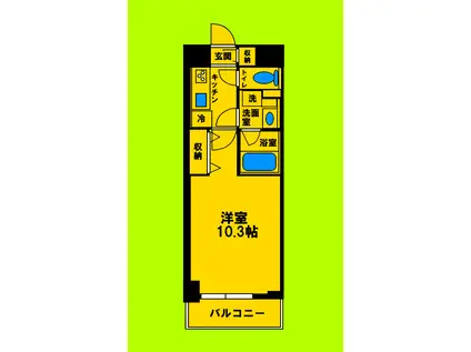 カルム高浜(1K/4階)の間取り写真