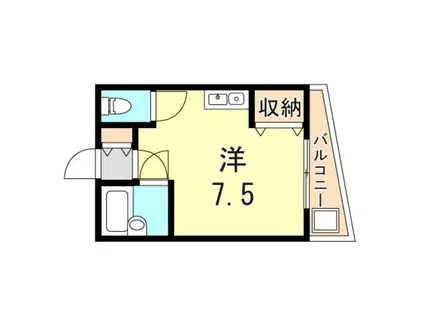 ベルハウス(ワンルーム/3階)の間取り写真