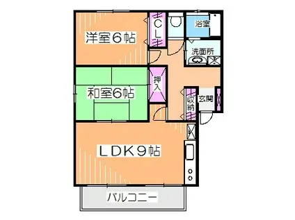 パークハイム南花田(2LDK/1階)の間取り写真