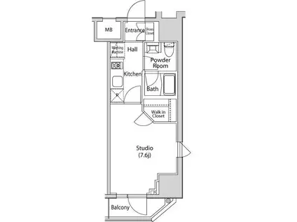 カーサスプレンディッド虎ノ門新橋(1K/11階)の間取り写真
