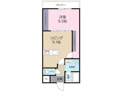 オリーブ今村(1LDK/1階)の間取り写真