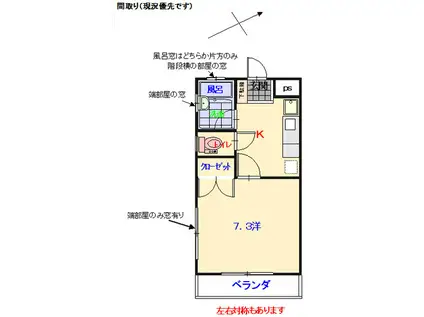 テラン デ F(1K/1階)の間取り写真